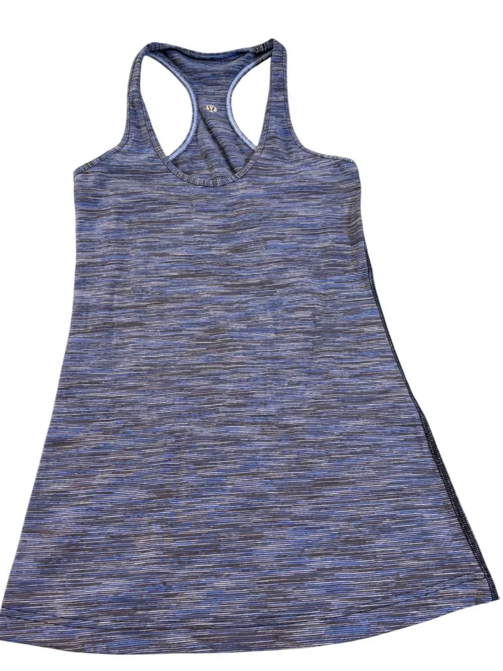 Lululemon Cool Racerback Tank Space Dye Blue Purple Stripe CRB Sz 2 4 EUC